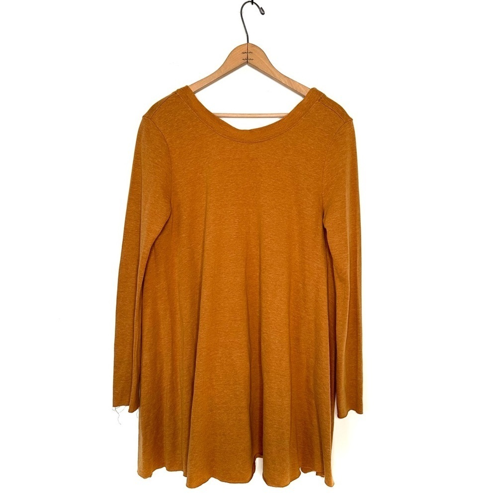 Free People Beach | Mustard Yellow A-line Long Sleeve Dress Size M/L